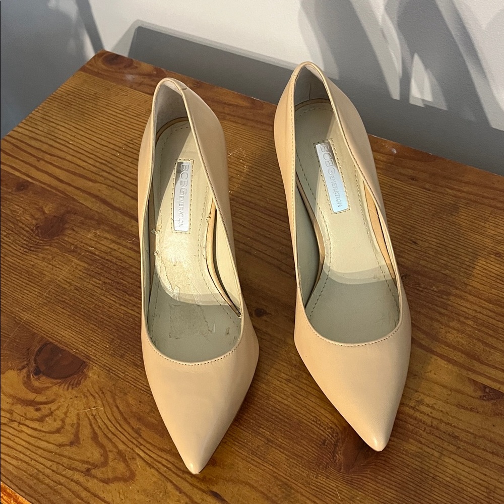 Bcbgeneration Nude Pointed Toe Pumps - image 1